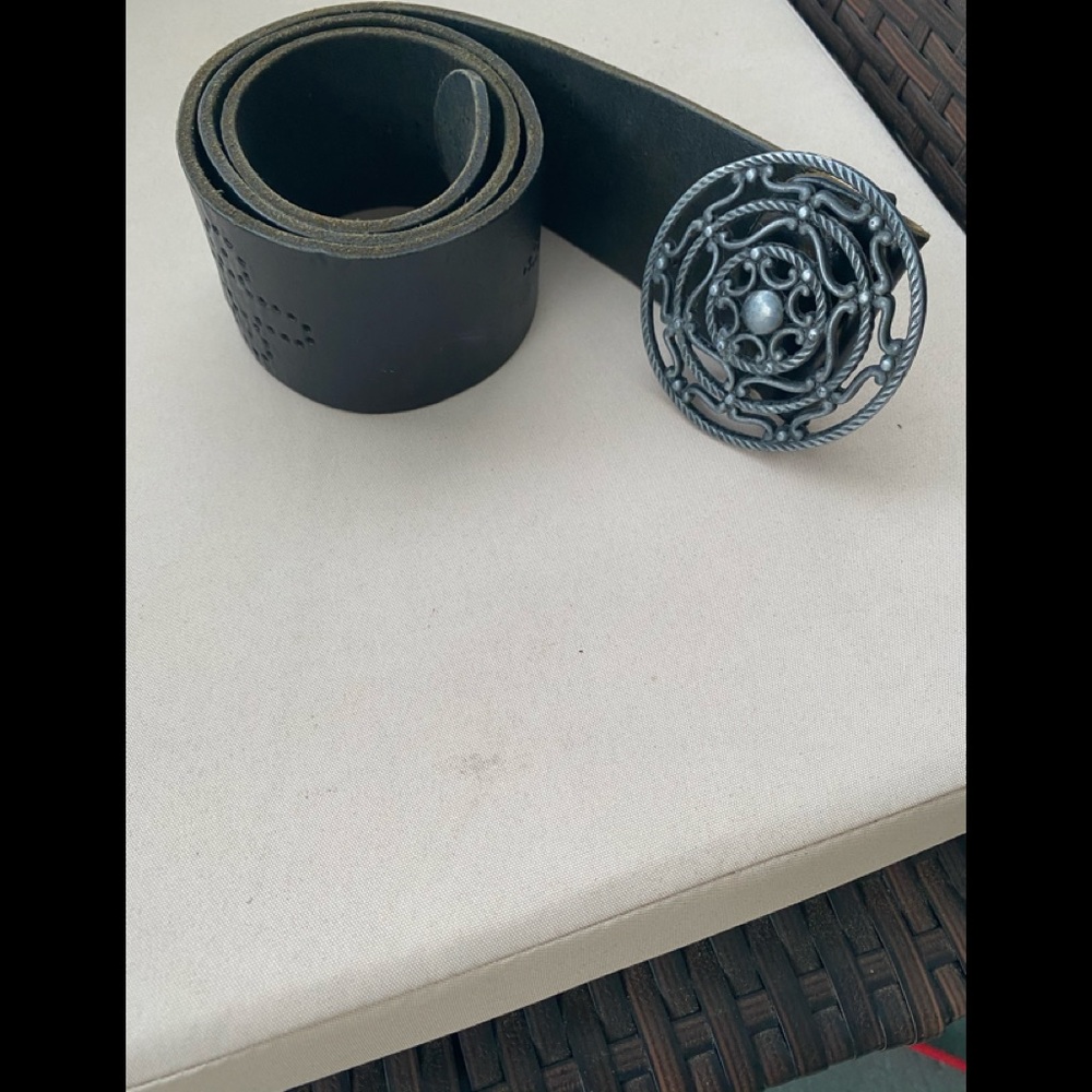 Black leather belt